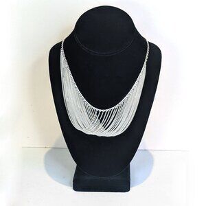 Vintage Drape Sterling Silver Necklace Bib Necklace.